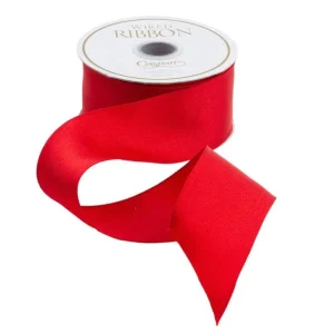 Caspari Red Satin Wired Ribbon – 1.5"w x 9 Yard Spool